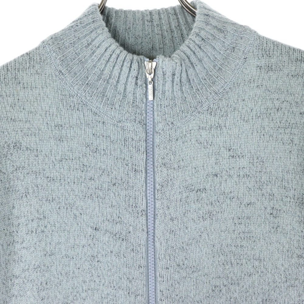 three dots(スリードッツ) ジップアップニット ME711M ブルー