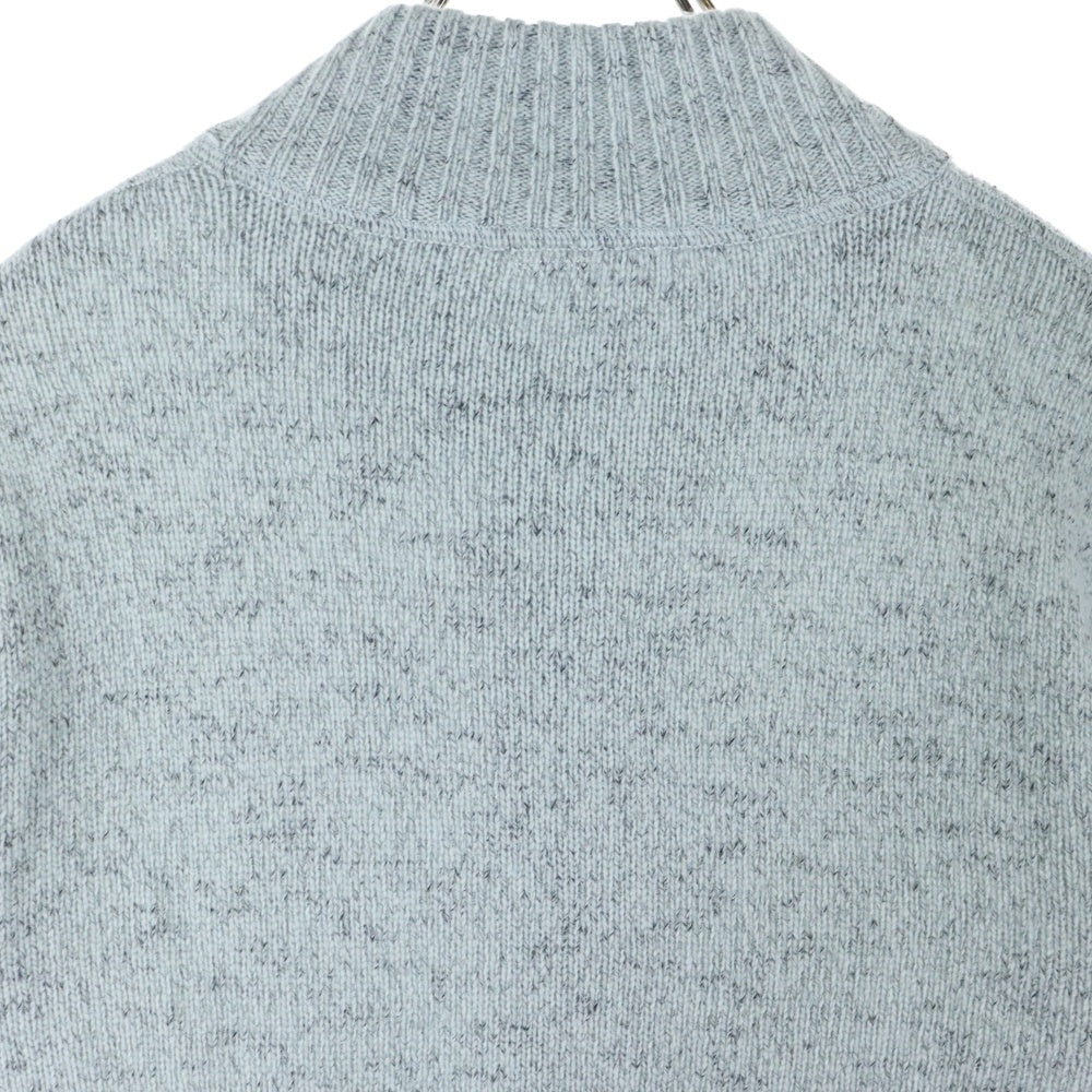 three dots(スリードッツ) ジップアップニット ME711M ブルー