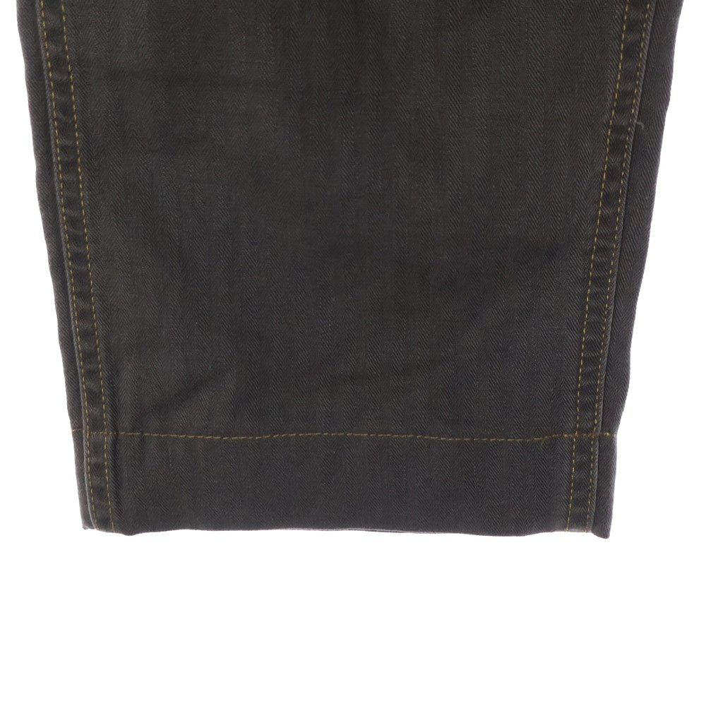 RRL(ダブルアールエル) シンチバック付き ヘリンボーン デニムパンツ カーキ