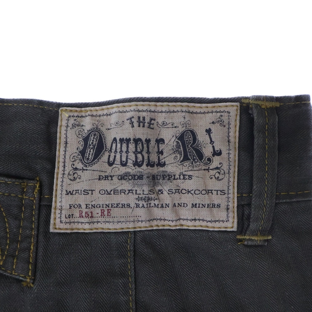 RRL(ダブルアールエル) シンチバック付き ヘリンボーン デニムパンツ カーキ