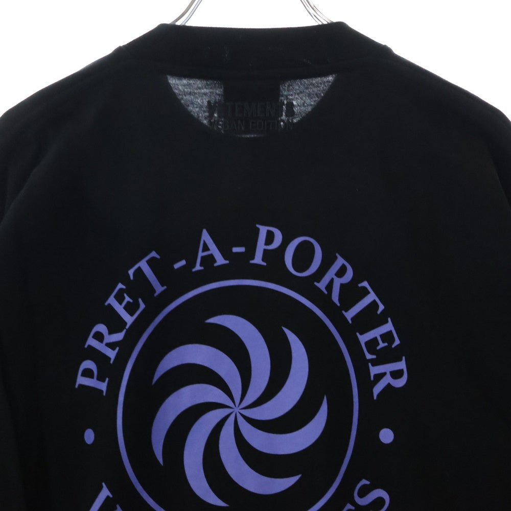 VETEMENTS(ヴェトモン) Vegan Logo T-Shirt ヴィーガンロゴ クルーネック半袖Tシャツ UA52TR380B ブラック