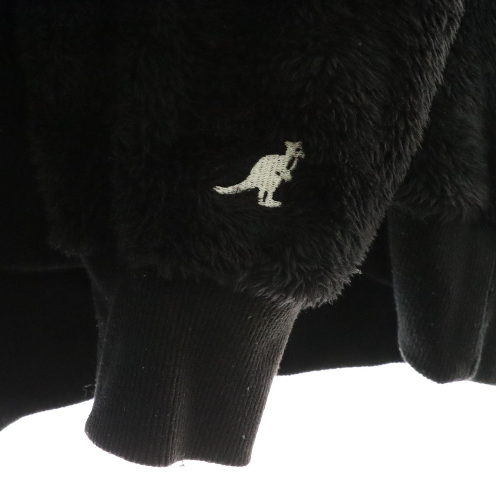 KANGOL(カンゴール) ロゴ刺繍 ビッグシルエット ボア パーカー 205669 ブラック