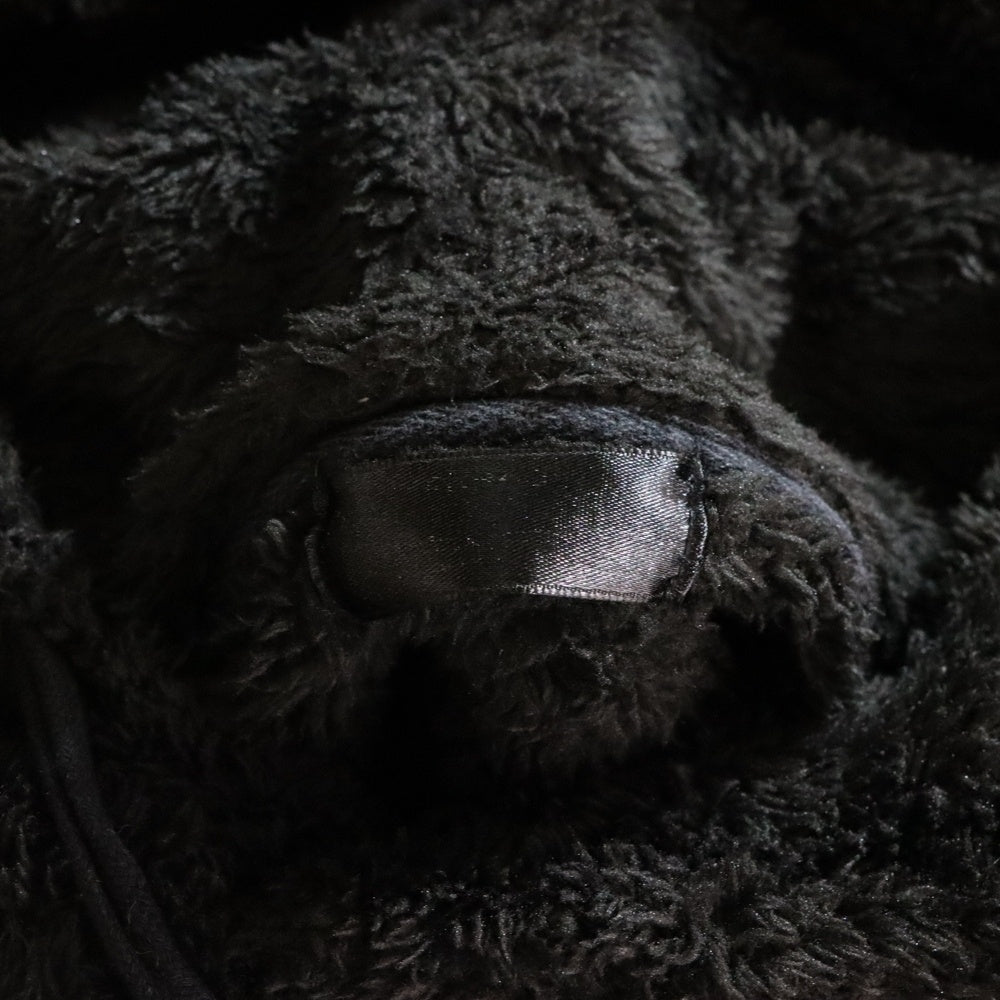 KANGOL(カンゴール) ロゴ刺繍 ビッグシルエット ボア パーカー 205669 ブラック