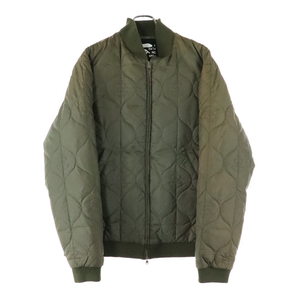 A BATHING APE(アベイシングエイプ) quilting bomber jacket キルティングボンバージャケット カーキ