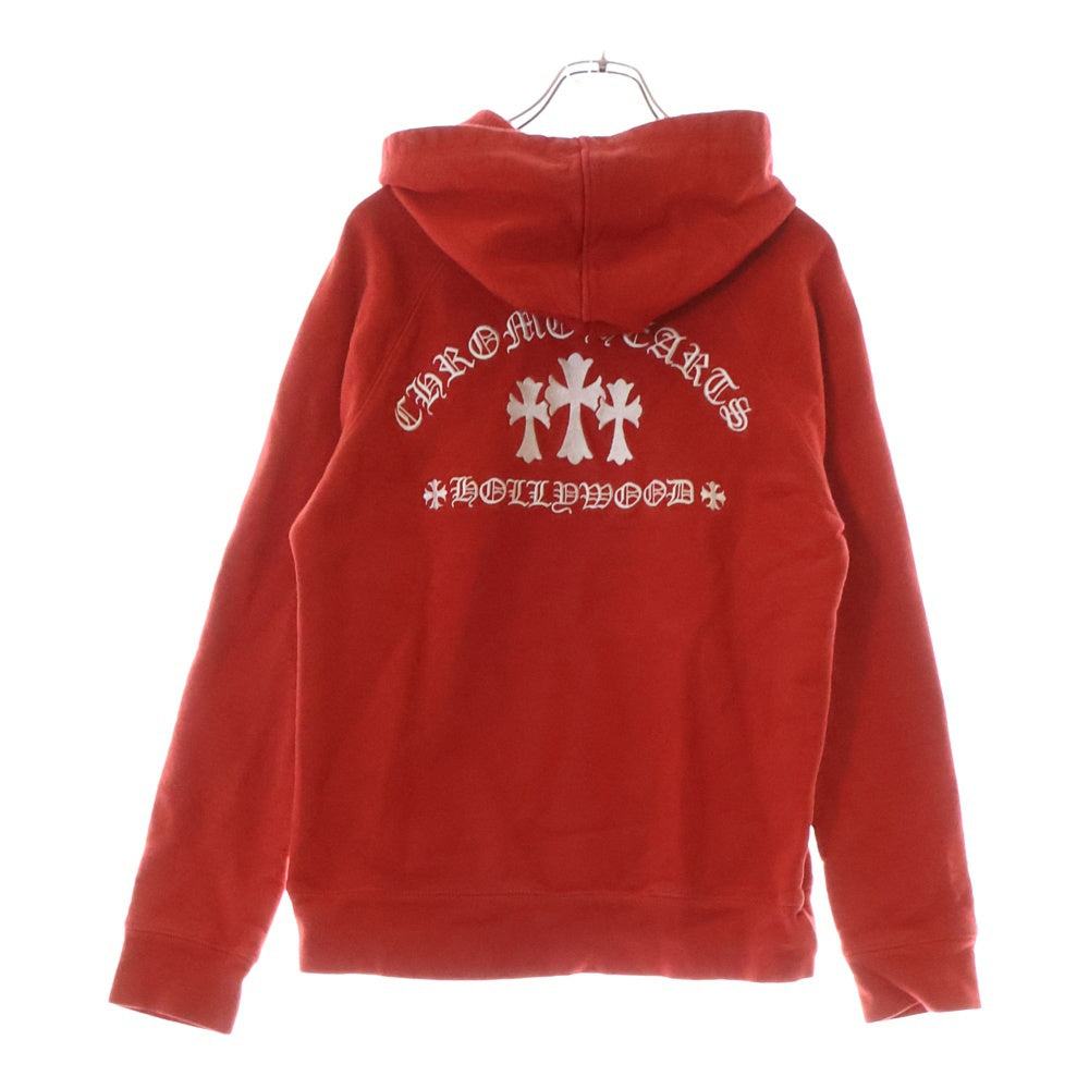 CHROME HEARTS(クロムハーツ) SAILIN ON ZIP HD セメタリークロス刺繍ジップアップパーカー レッド