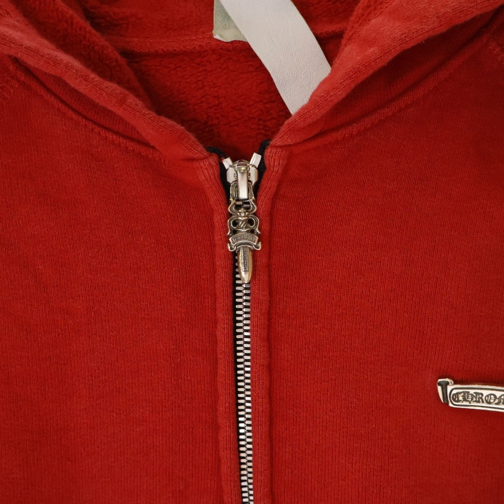 CHROME HEARTS(クロムハーツ) SAILIN ON ZIP HD セメタリークロス刺繍ジップアップパーカー レッド