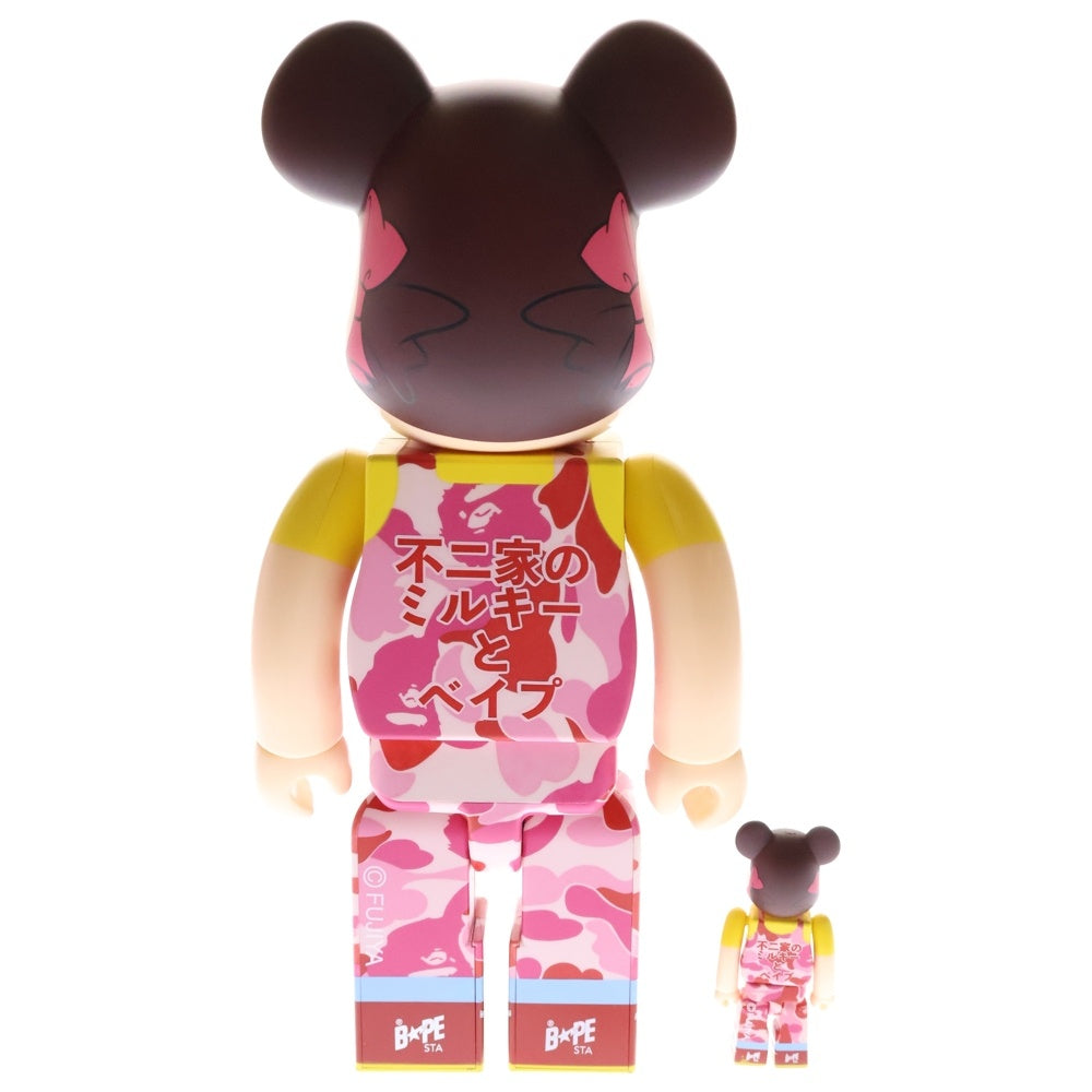 MEDICOM TOY(メディコムトイ) ×A BATHING APE ×PEKO BE@RBRICK ×アベイシングエイプ ×ペコちゃん ベアブリック 100%&400% フィギュア ピンク
