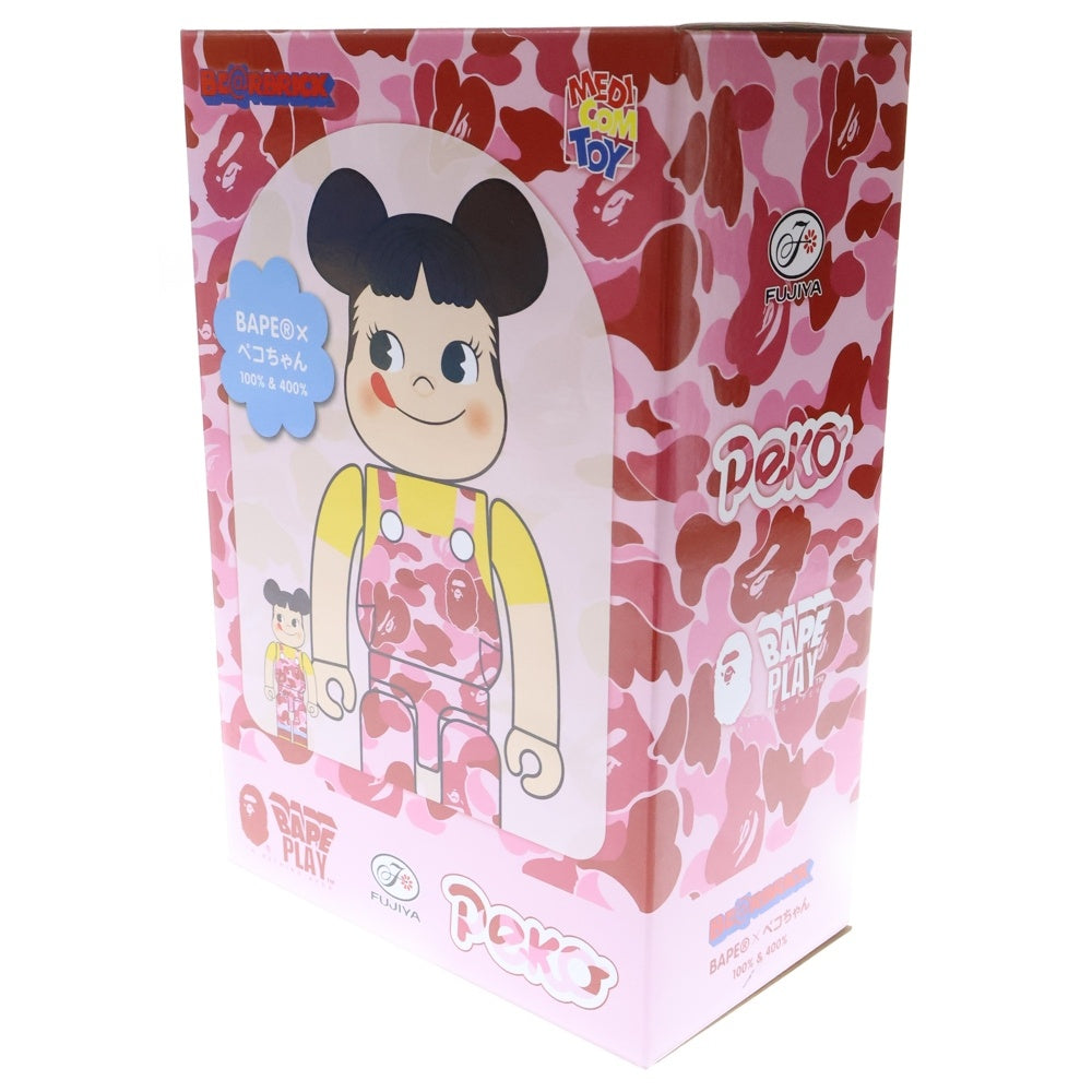 MEDICOM TOY(メディコムトイ) ×A BATHING APE ×PEKO BE@RBRICK ×アベイシングエイプ ×ペコちゃん ベアブリック 100%&400% フィギュア ピンク