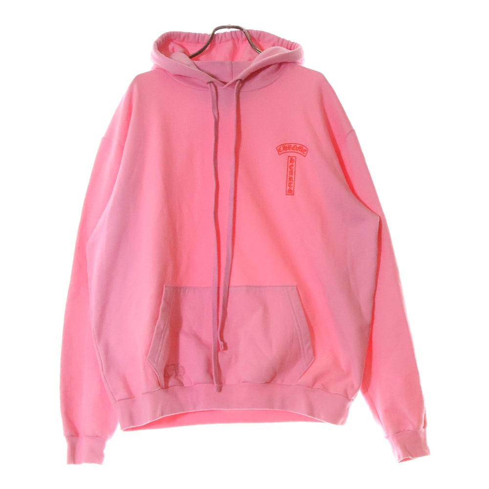 CHROME HEARTS(クロムハーツ) SWTSHRT PLVR オンライン限定 バックアーチロゴ プリント プルオーバーパーカー スウェット ピンク