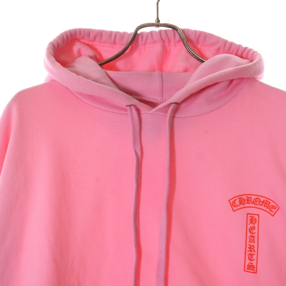 CHROME HEARTS(クロムハーツ) SWTSHRT PLVR オンライン限定 バックアーチロゴ プリント プルオーバーパーカー スウェット ピンク