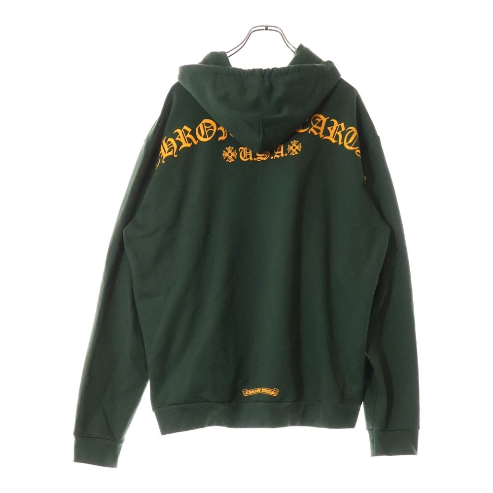 CHROME HEARTS(クロムハーツ) SWTSHRT PLVR オンライン限定 バックアーチロゴ プリント プルオーバーパーカー スウェット グリーン