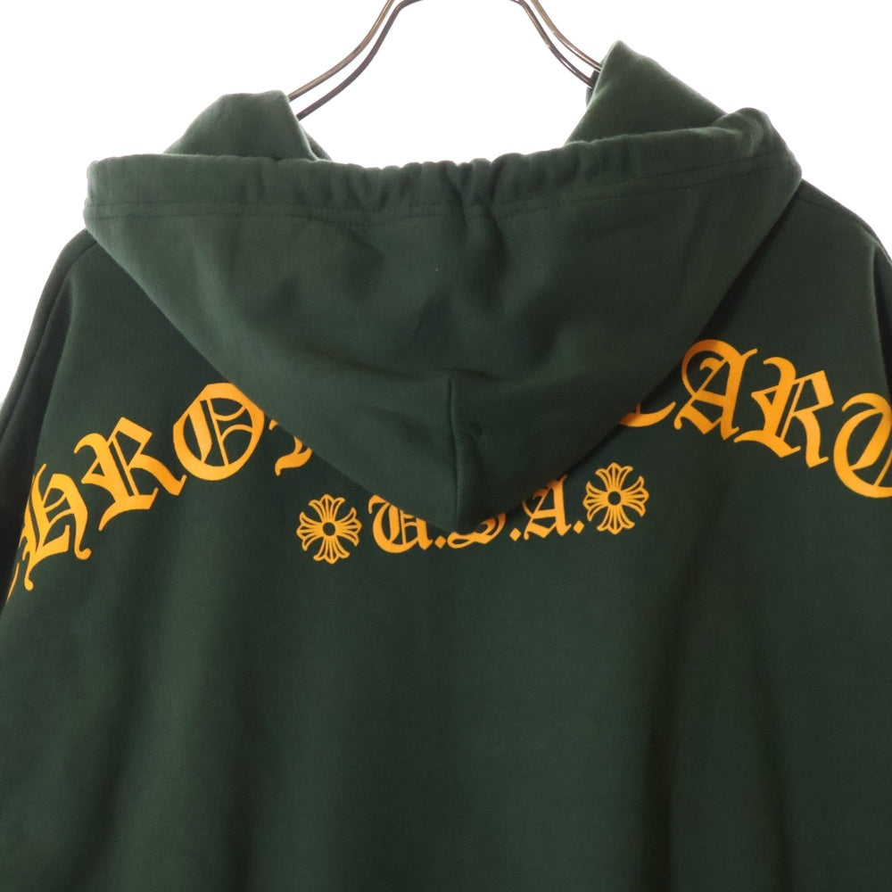 CHROME HEARTS(クロムハーツ) SWTSHRT PLVR オンライン限定 バックアーチロゴ プリント プルオーバーパーカー スウェット グリーン