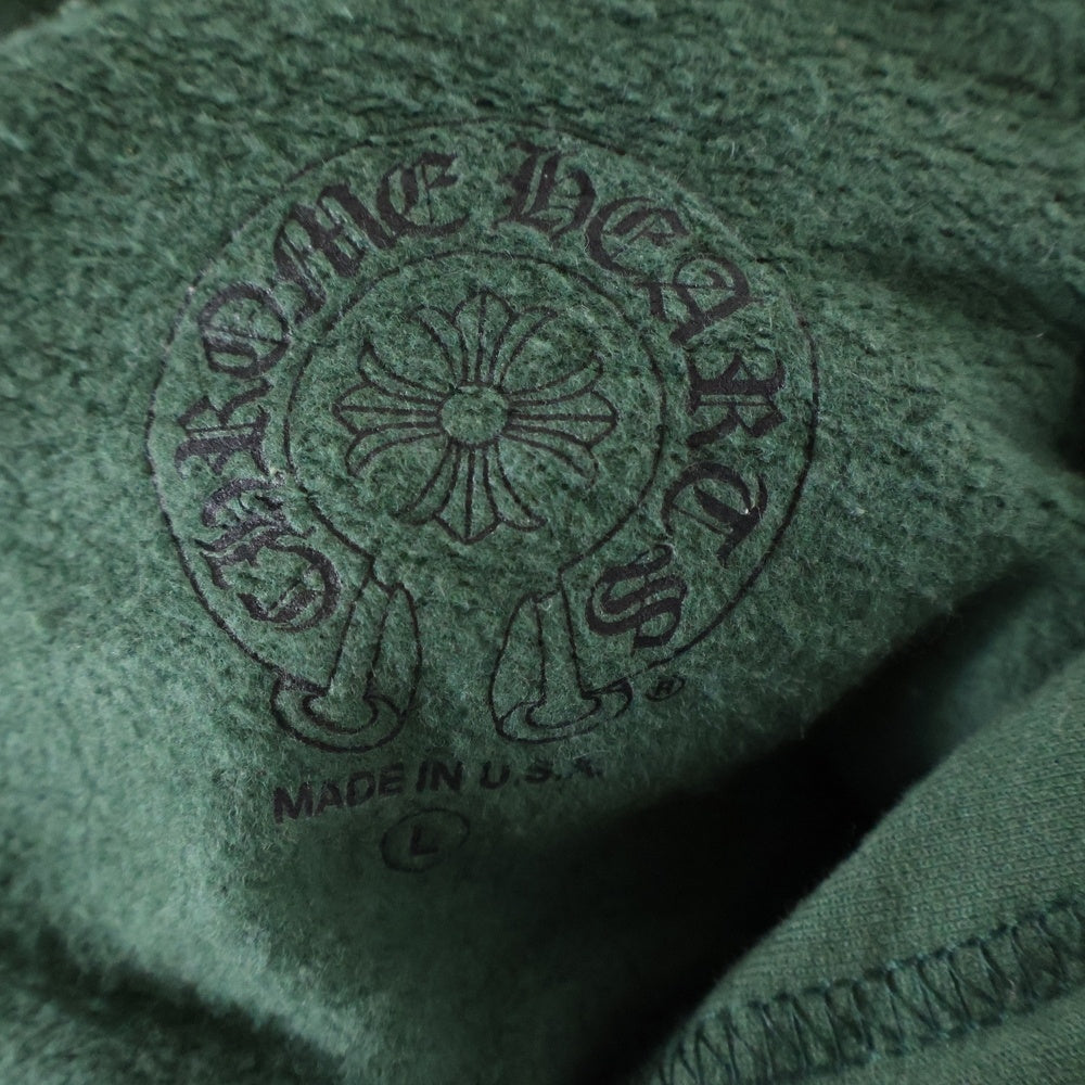 CHROME HEARTS(クロムハーツ) SWTSHRT PLVR オンライン限定 バックアーチロゴ プリント プルオーバーパーカー スウェット グリーン