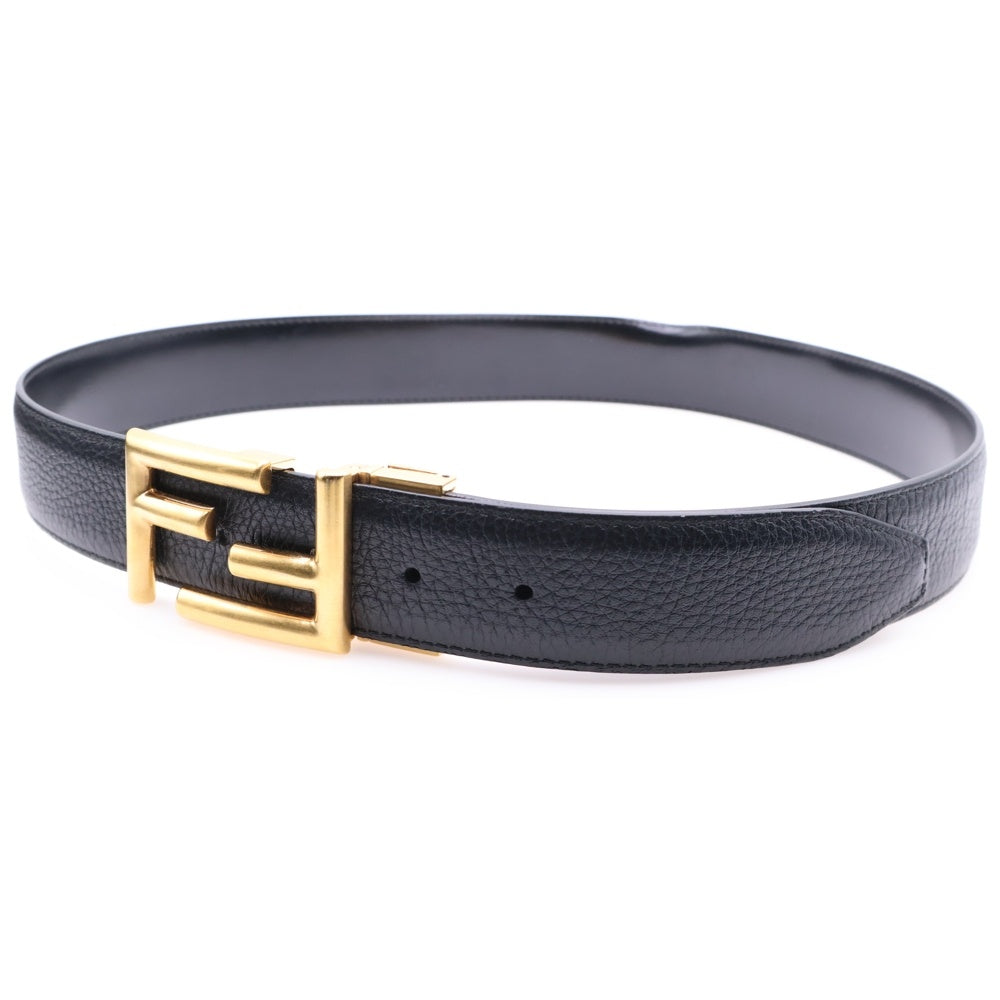 FENDI(フェンディ) FFロゴバック リバーシブルレザーベルト ブラック/ゴールド 7C0344