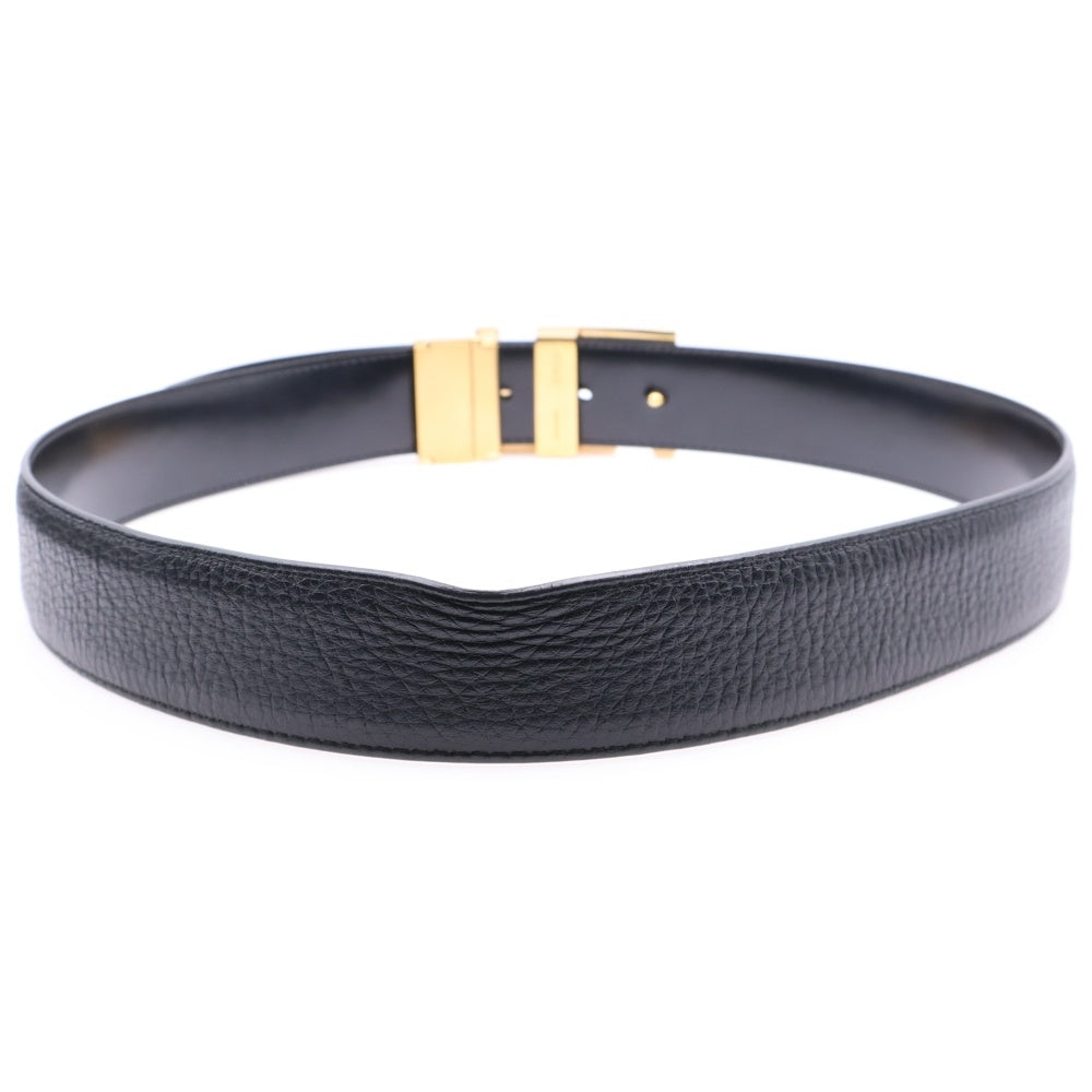 FENDI(フェンディ) FFロゴバック リバーシブルレザーベルト ブラック/ゴールド 7C0344