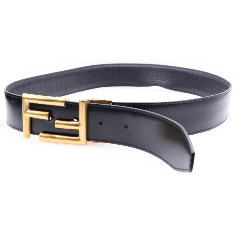 FENDI(フェンディ) FFロゴバック リバーシブルレザーベルト ブラック/ゴールド 7C0344