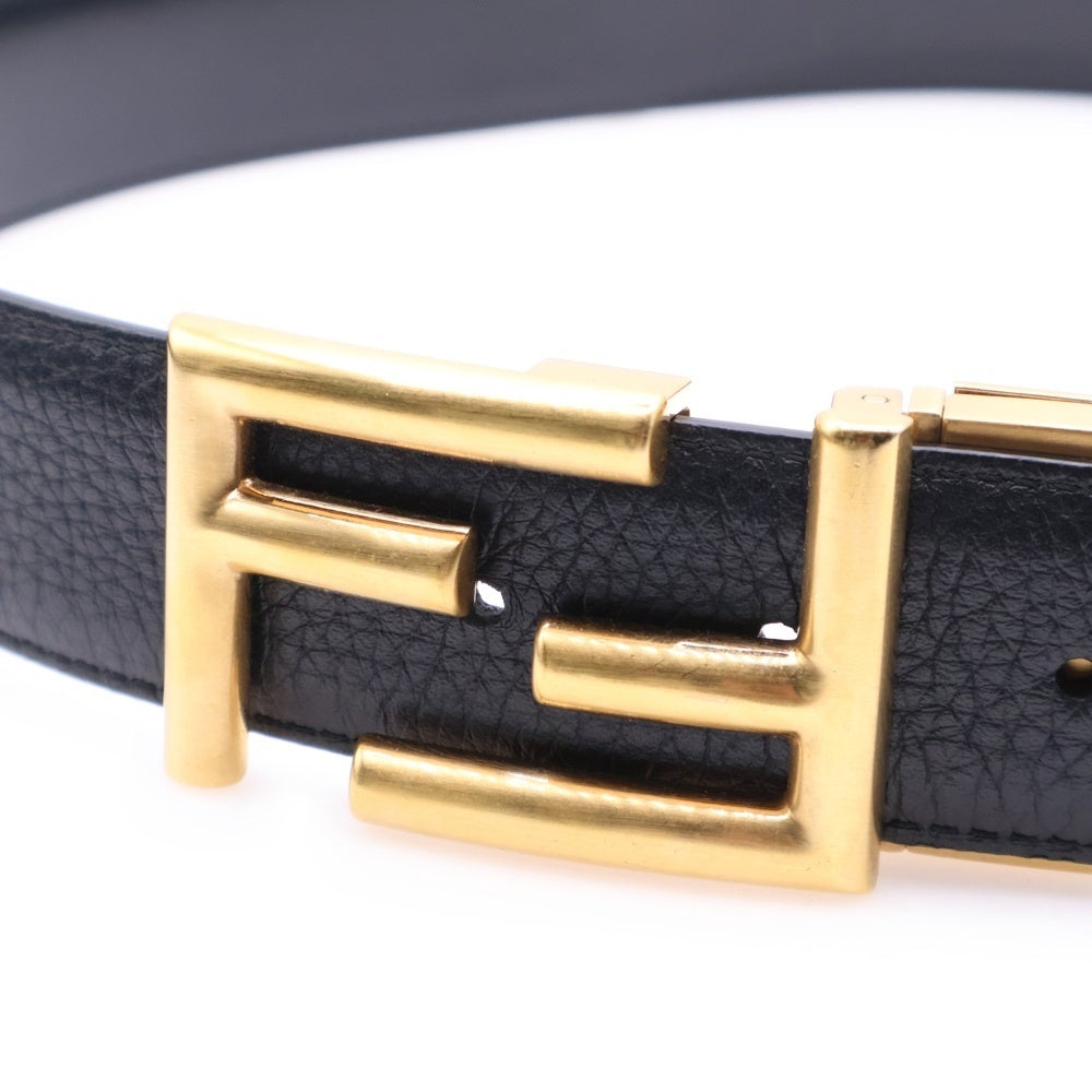FENDI(フェンディ) FFロゴバック リバーシブルレザーベルト ブラック/ゴールド 7C0344