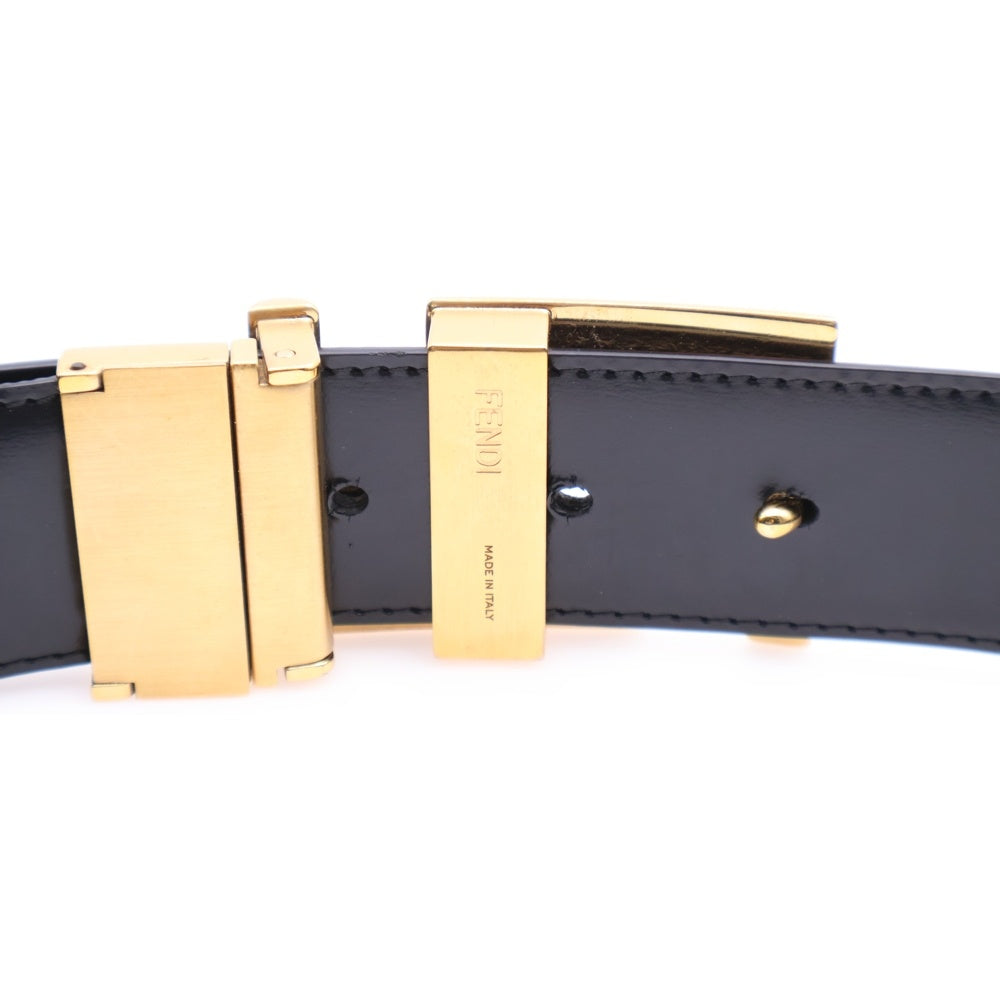 FENDI(フェンディ) FFロゴバック リバーシブルレザーベルト ブラック/ゴールド 7C0344