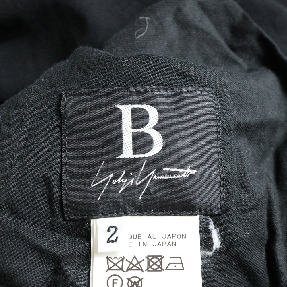 B Yohji Yamamoto(ビー ヨウジヤマモト) タキシード ワイド タックゴムハーフパンツ ブラック HN-P59-500