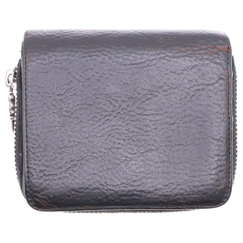 CHROME HEARTS(クロムハーツ) SQ ZIP BILL スクエア ジップ ビル ラウンドジップ レザーウォレット 二つ折り財布 ブラック