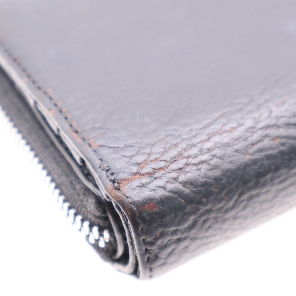 CHROME HEARTS(クロムハーツ) SQ ZIP BILL スクエア ジップ ビル ラウンドジップ レザーウォレット 二つ折り財布 ブラック