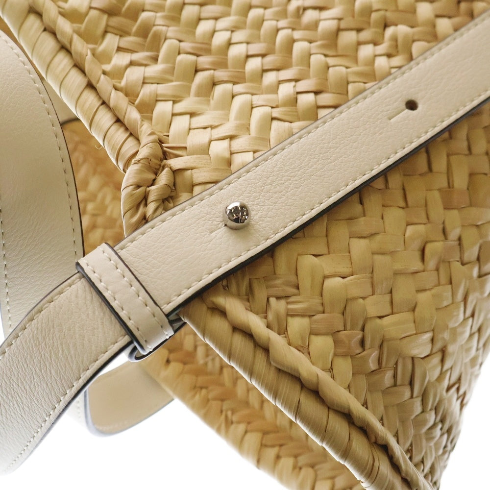 LOEWE(ロエベ) カゴバッグ ハンドバッグ バスケットバッグ アイボリー/ホワイト シルバー金具