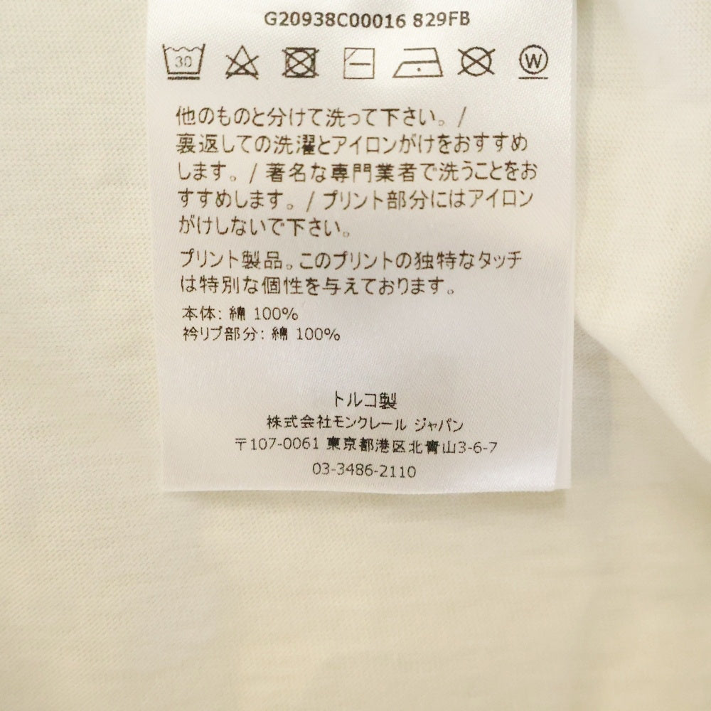 MONCLER(モンクレール) フロントロゴプリント クルーネック半袖Tシャツ G20938C00016 ホワイト