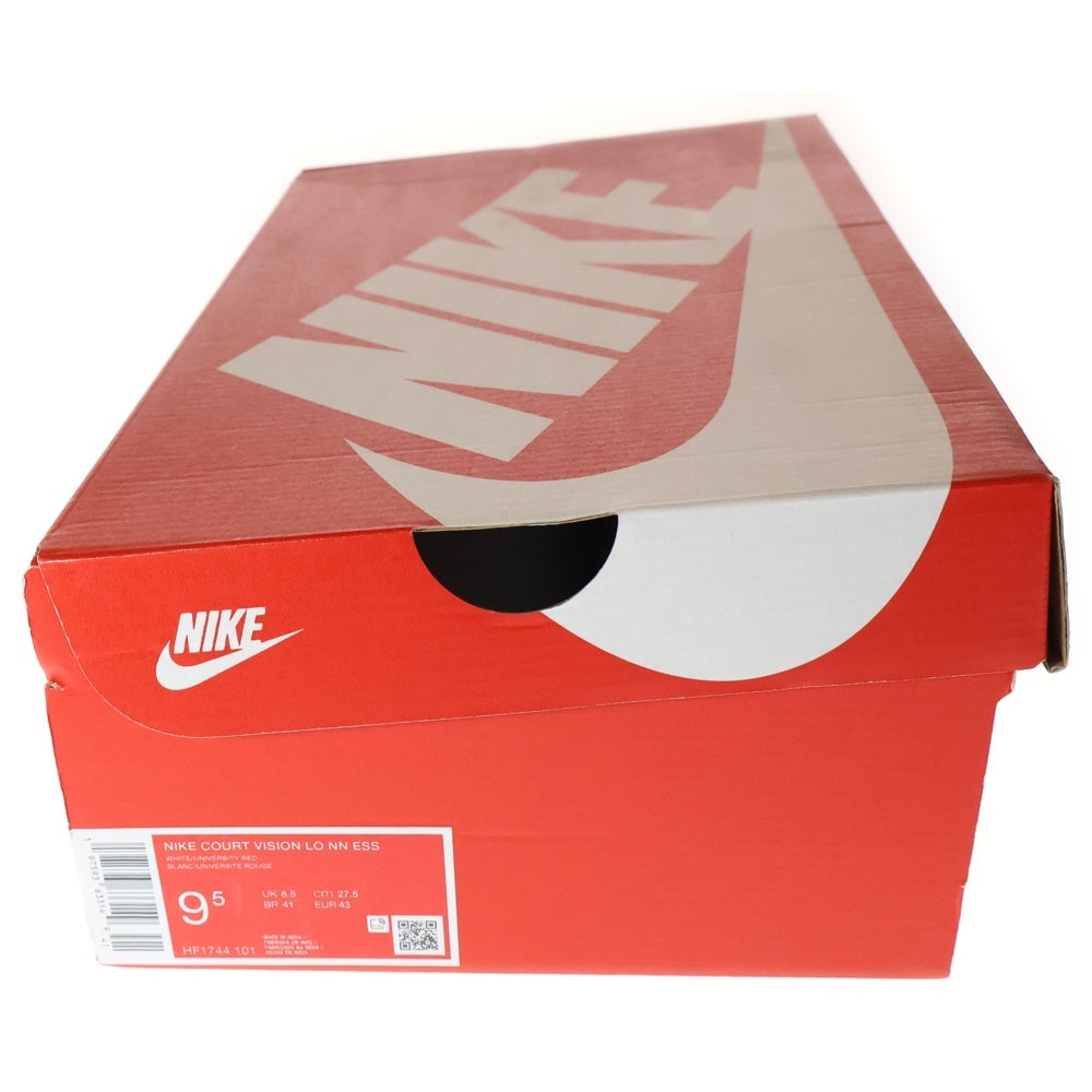 NIKE(ナイキ) Court Vision Low Next Nature White University Red コート ビジョン ローカットスニーカー HF1744 101 US9.5/27.5cm ホワイト/レッド