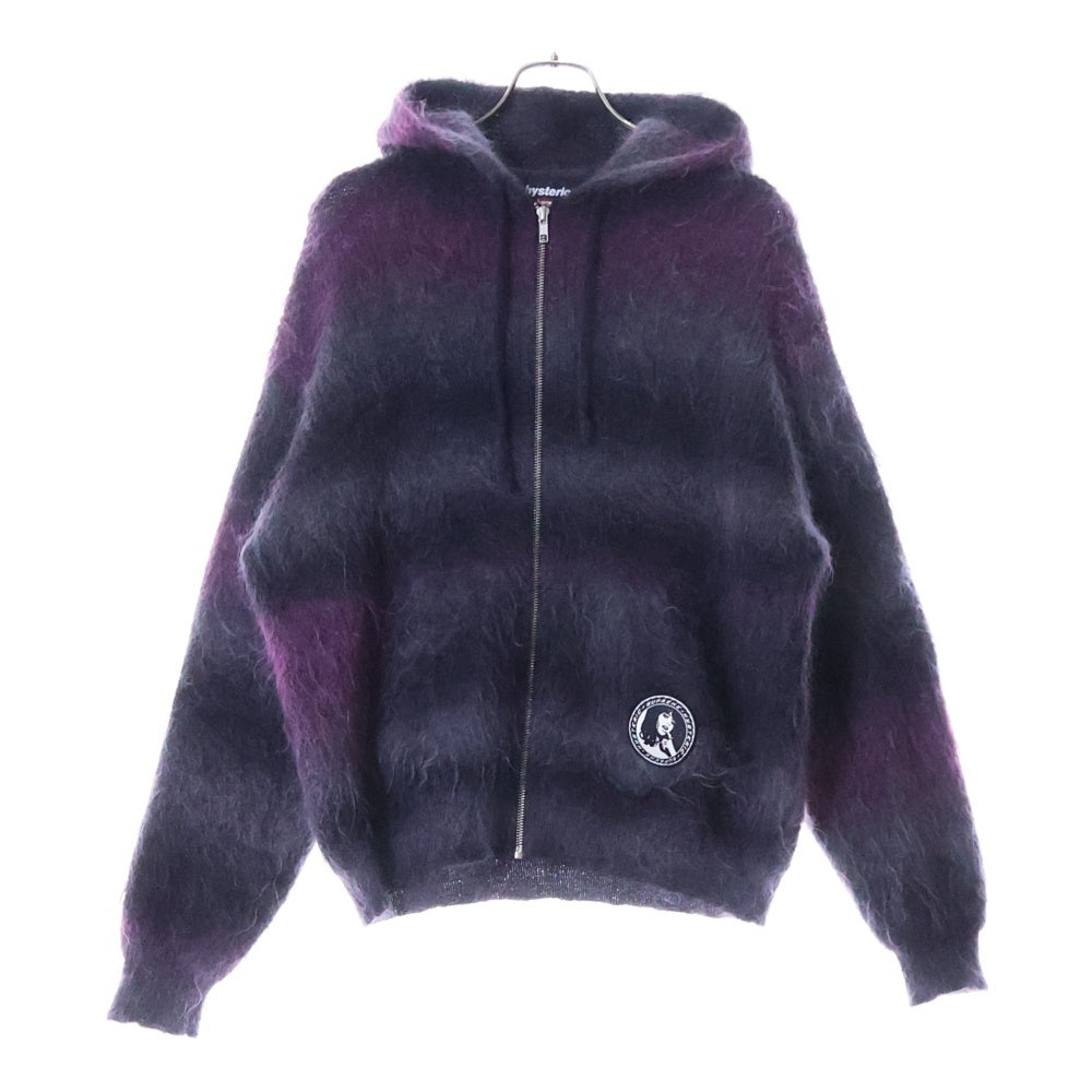 SUPREME(シュプリーム) 24AW ×HYSTERIC GLAMOUR Mohair Zip Up Hooded Sweater ヒステリックグラマー モヘアニット ジップパーカー パープル