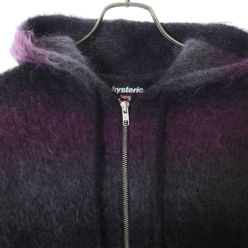 SUPREME(シュプリーム) 24AW ×HYSTERIC GLAMOUR Mohair Zip Up Hooded Sweater ヒステリックグラマー モヘアニット ジップパーカー パープル