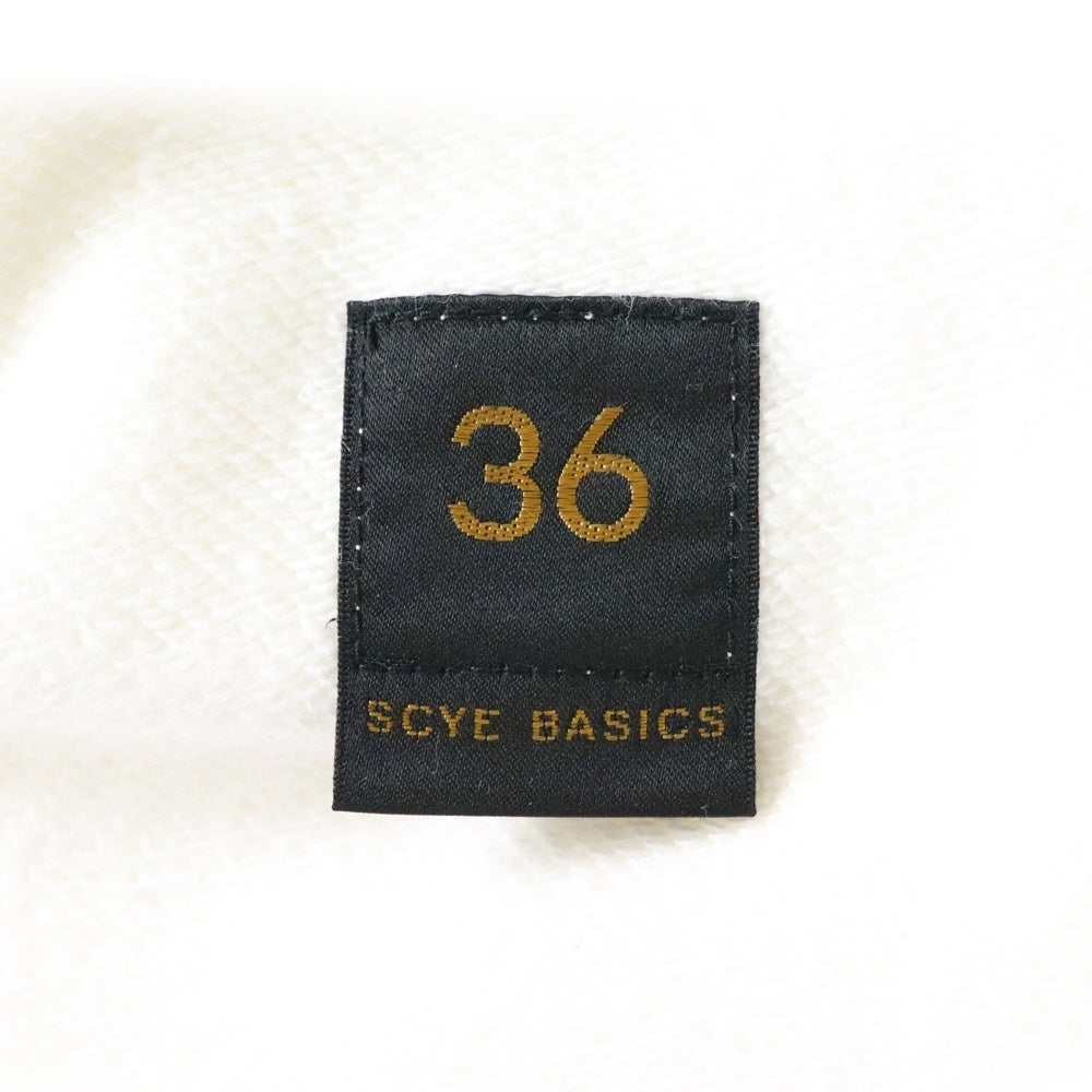 SCYE BASICS(サイベーシックス) テリー刺繍 ロゴハーフパンツ ホワイト MPT-677M
