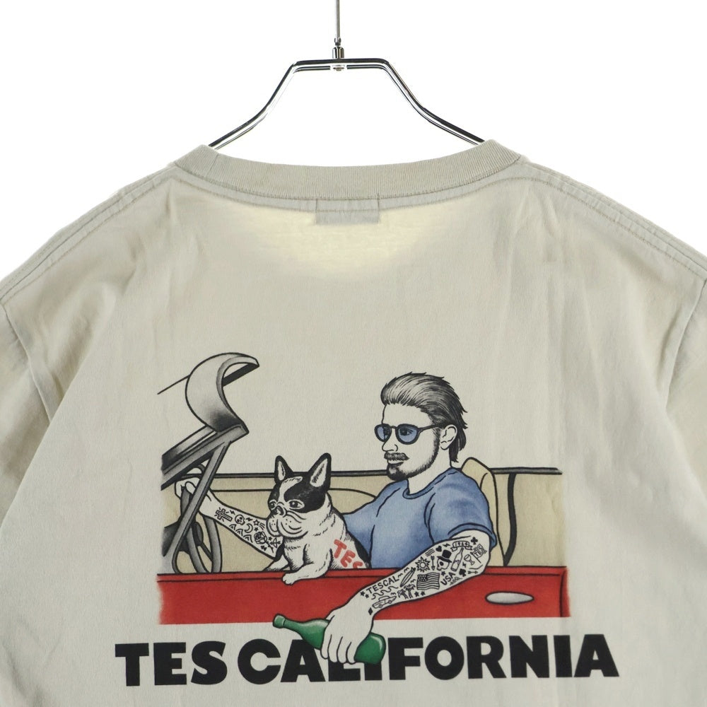 TES(テス) ロゴプリント クルーネックTシャツカットソー ベージュ