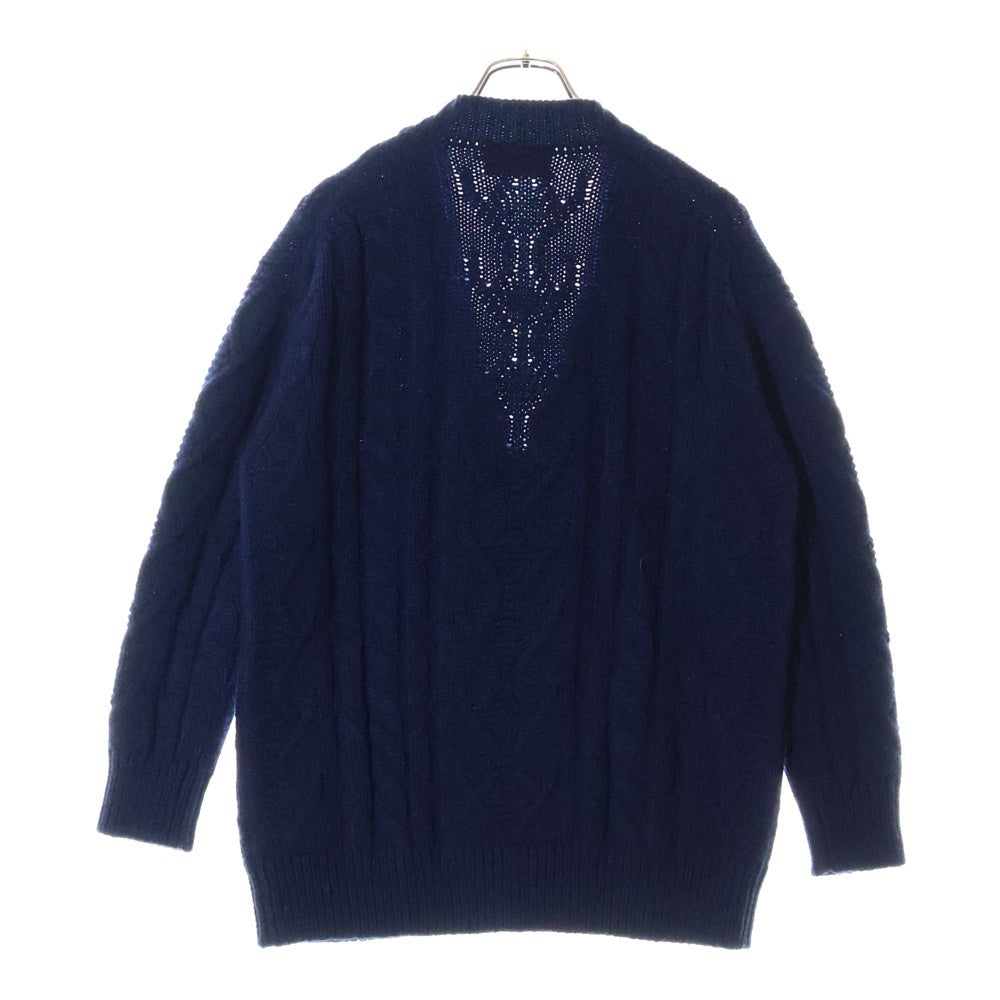 NO BRAND(ノーブランド) Mc George OF SCOTLAND （マックジョージ）ウールカシミヤニット カーディガン ブルー A0306