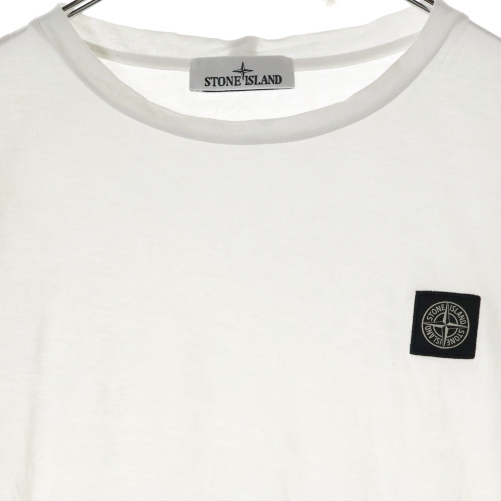 STONE ISLAND(ストーンアイランド) ロゴパッチ クルーネック長袖Tシャツ ホワイト 101522713