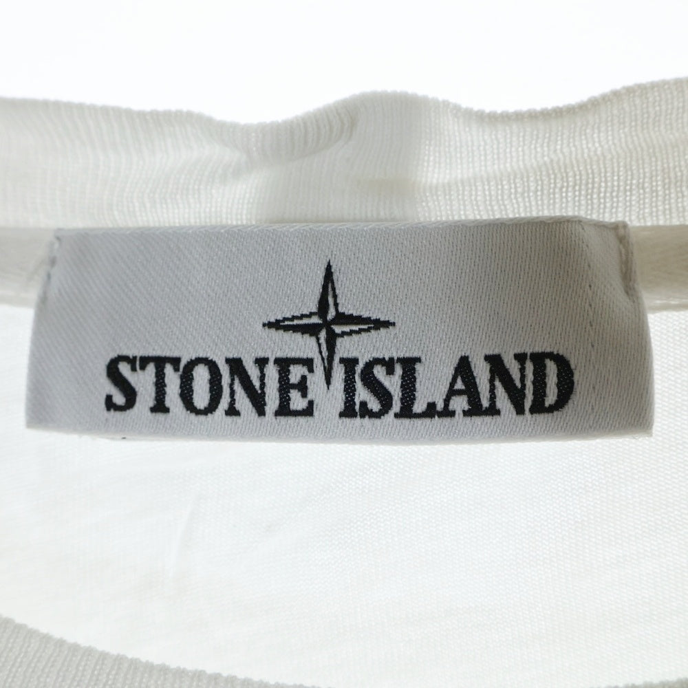 STONE ISLAND(ストーンアイランド) ロゴパッチ クルーネック長袖Tシャツ ホワイト 101522713