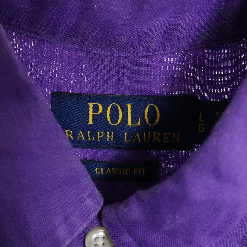 POLO RALPH LAUREN(ポロラルフローレン) ロゴ刺繍 長袖ボタンシャツ パープル
