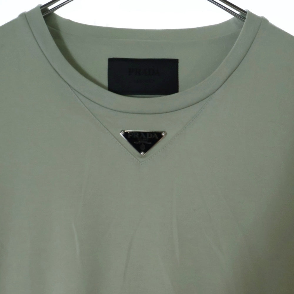 PRADA(プラダ) 24SS 三角ロゴプレート 半袖クルーネックTシャツカットソー カーキ