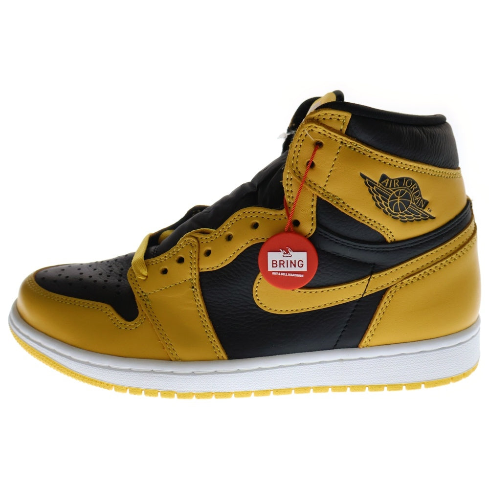 NIKE(ナイキ) AIR JORDAN1 RETRO HIGH OG POLLEN エアジョーダン 1 レトロ パラン ハイカットスニーカー ブラック/イエロー US8/26cm 555088-701