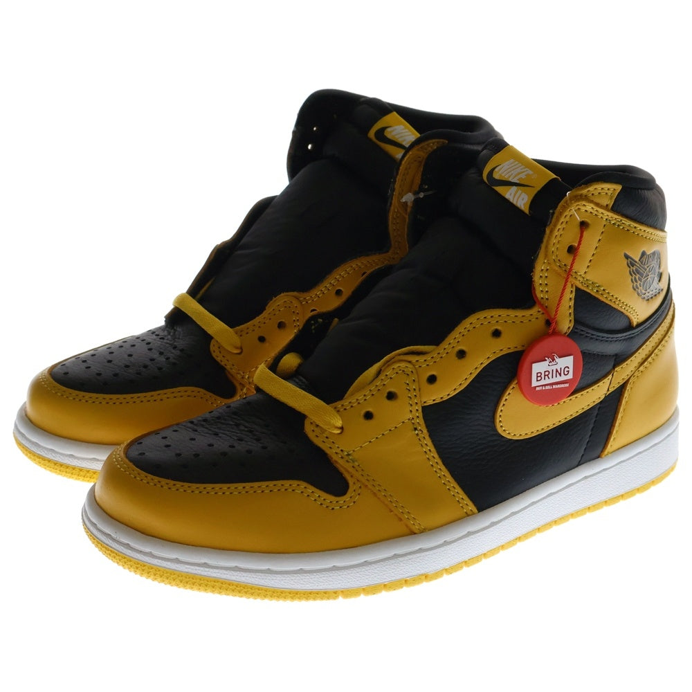 NIKE(ナイキ) AIR JORDAN1 RETRO HIGH OG POLLEN エアジョーダン 1 レトロ パラン ハイカットスニーカー ブラック/イエロー US8/26cm 555088-701