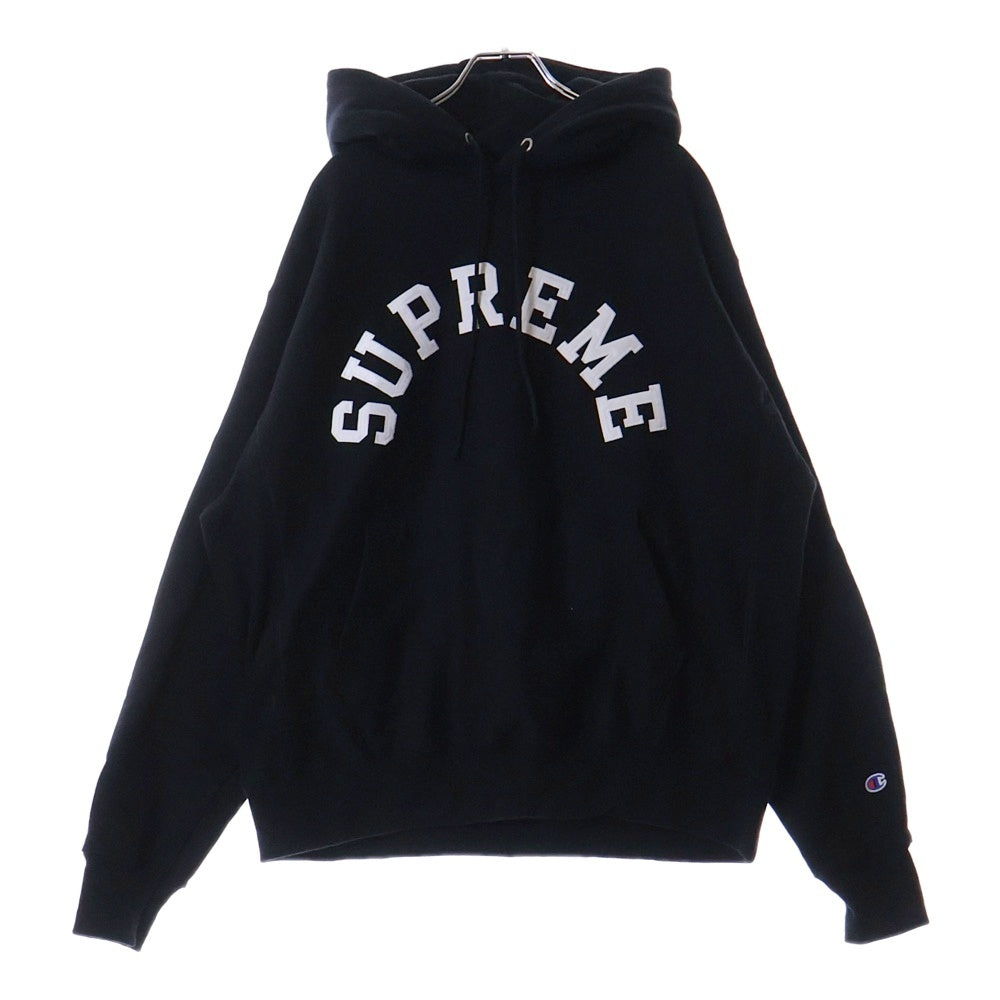 SUPREME(シュプリーム) 25SS ×Champion Hooded Sweatshirt アーチロゴプルオーバーパーカー ブラック
