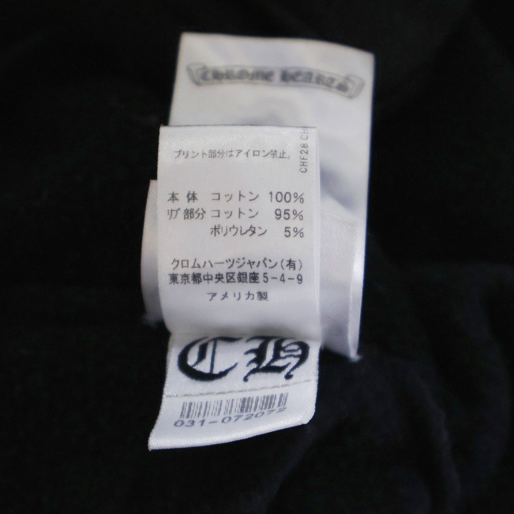 CHROME HEARTS(クロムハーツ) SWTSHRT PLVR プルオーバーパーカー 袖フローラルホースシュープリント スウェットプルオーバーパーカー ブラック/シルバー