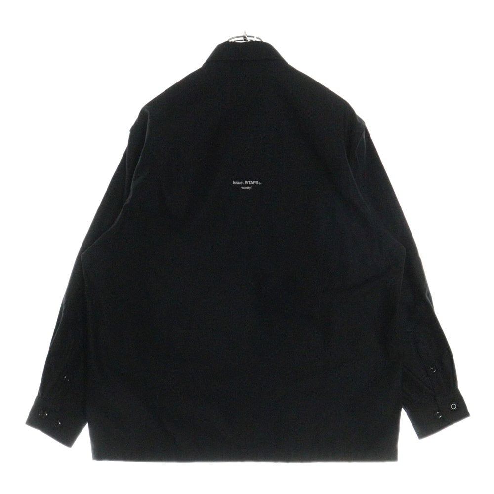 WTAPS(ダブルタップス) 24SS CBW 01 LS COTTON SATIN IDENTITY バッグロゴ後刺繍 ユーティリティ カーゴジャケット ブラック 241CWDT-SHM02