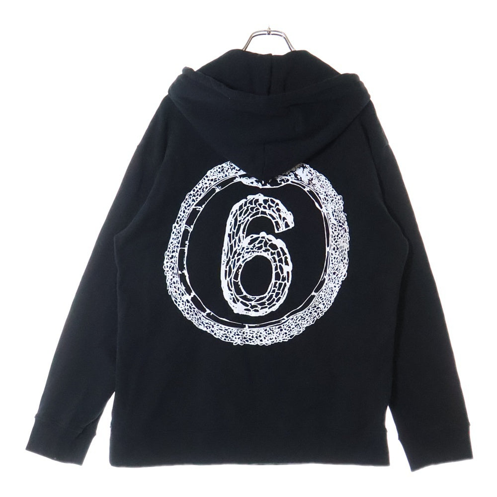 MM6 Maison Margiela(エムエムシックスメゾンマルジェラ) 22AW バックスネークロゴ プルオーバーパーカー S62GU0080 S25537 ブラック