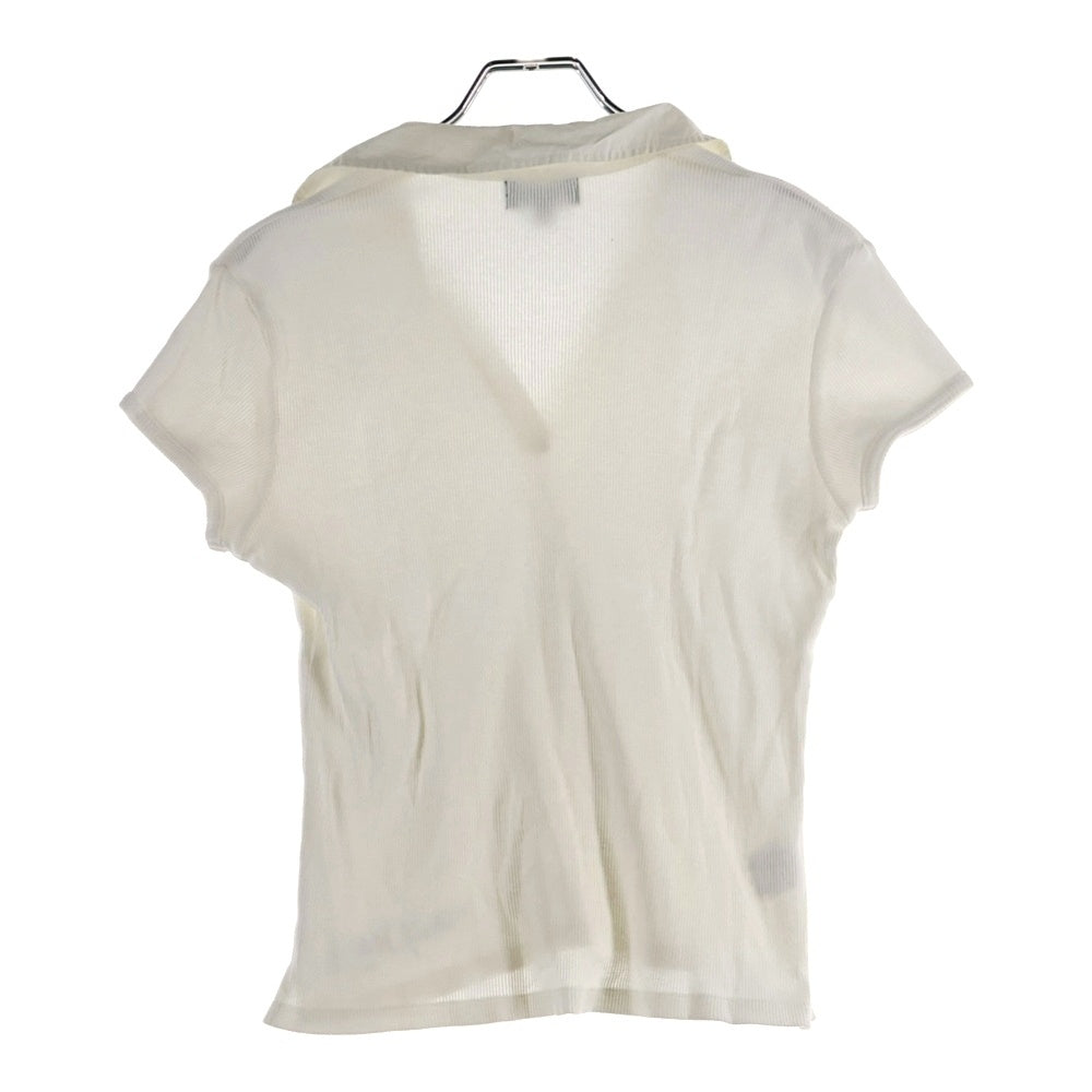 DKNY(ダナキャラン) Vネック サーマル半袖シャツ ホワイト 500009 レディース