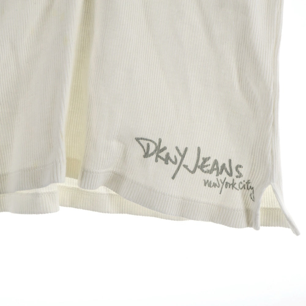 DKNY(ダナキャラン) Vネック サーマル半袖シャツ ホワイト 500009 レディース