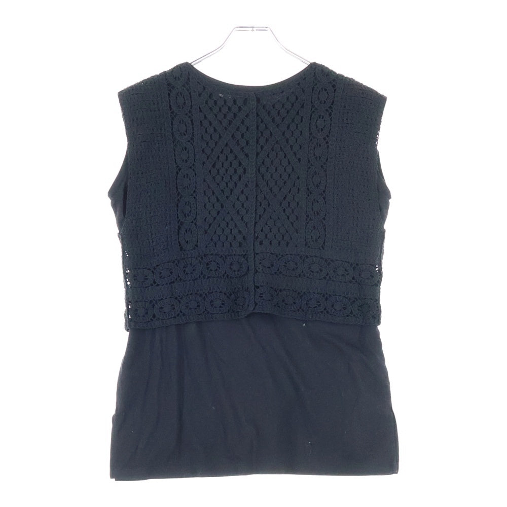 BEAMS HEART(ビームス ハート) 22SS レース編み ベスト ワンピース スカート ブラック レディース 43-04-0001-92