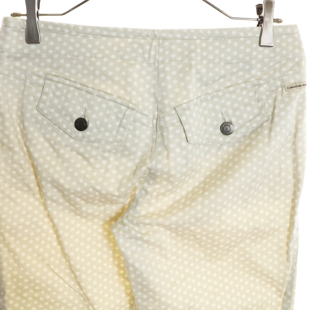 Calvin Klein Jeans(カルバンクラインジーンズ) ドット柄 クロップドパンツ デニムパンツ 495735 アイボリー レディース