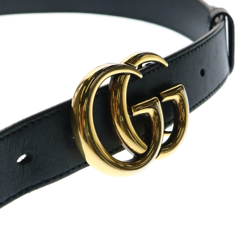 GUCCI(グッチ) GGバックル レザーベルト 414516 AP00T ブラック