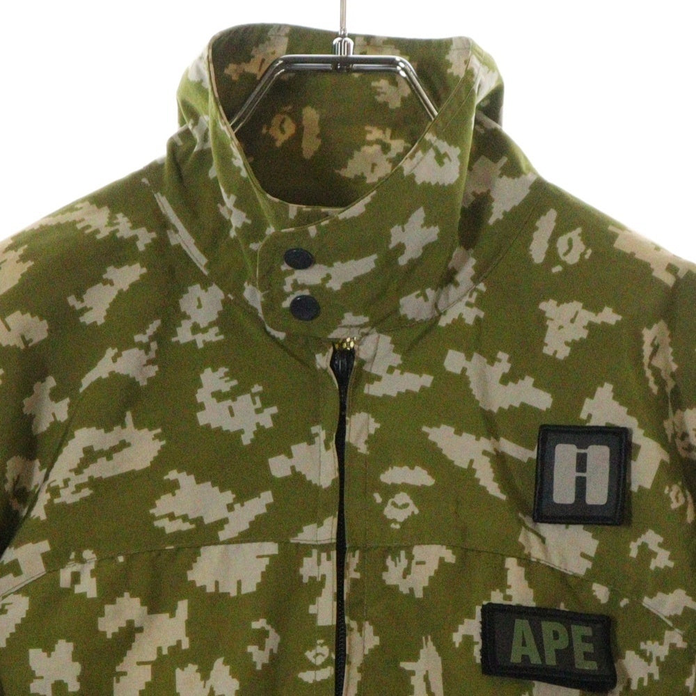 A BATHING APE(アベイシングエイプ) デジタルカモ ワッペン ジップアップ ジャケット カーキ