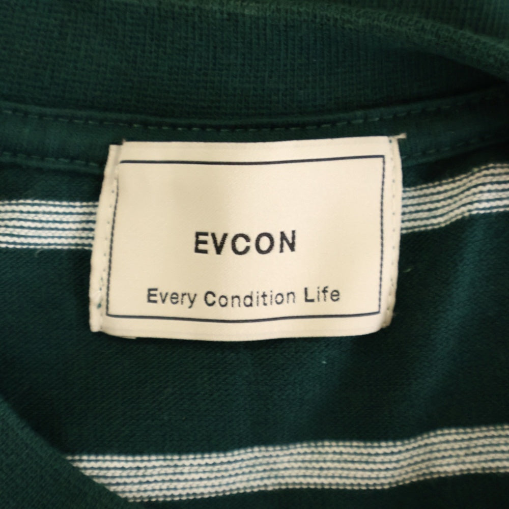 EVCON(エビコン) BORDER WIDE S/S T-SHIRT ボーダー クルーネック半袖Tシャツ グリーン 231-91108